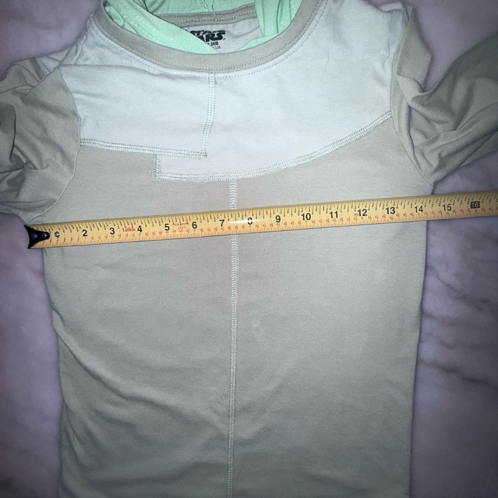 Kids Baby Yoda long sleeve hooded shirt size 5/6 - Picture 4 of 7